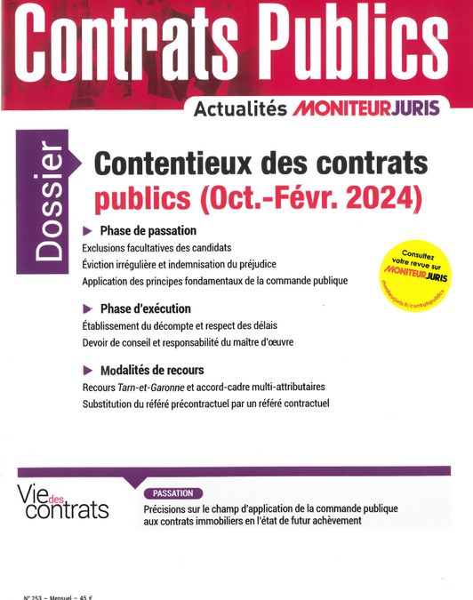 Contentieux des contrats publics : analyse doctrinale – Revue Contrats publics
