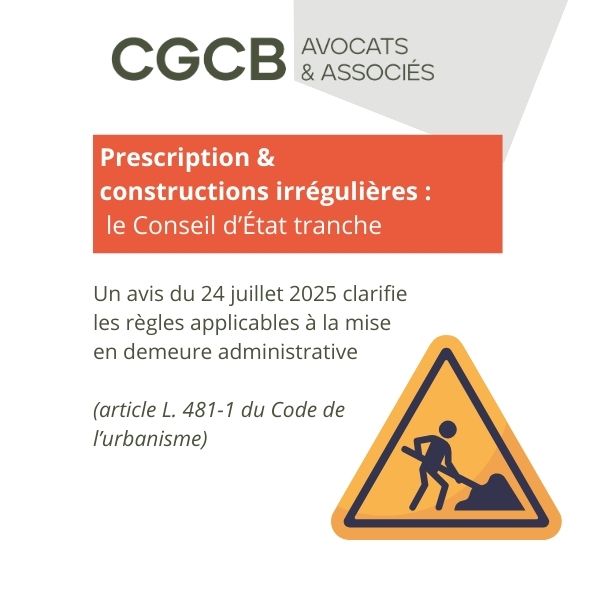 URBANISME – CONSTRUCTIONS IRRÉGULIERES – CE 503768