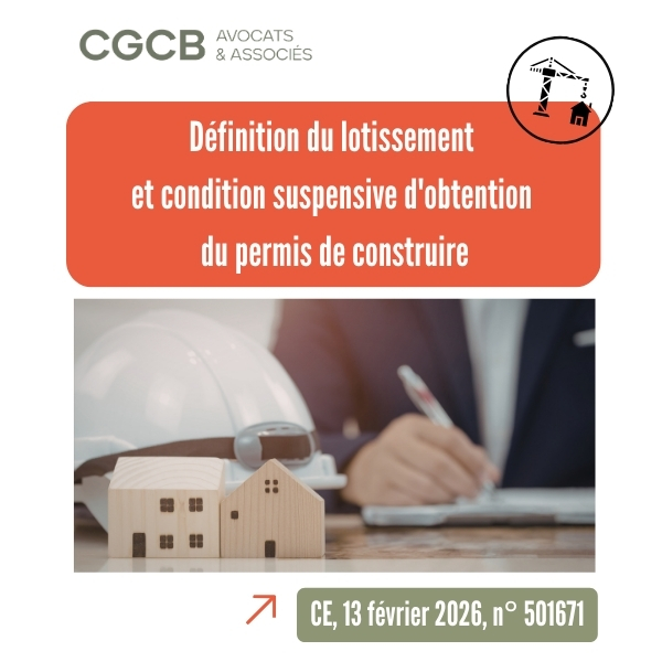 Définition du lotissement et condition suspensive d’obtention du permis de construire
