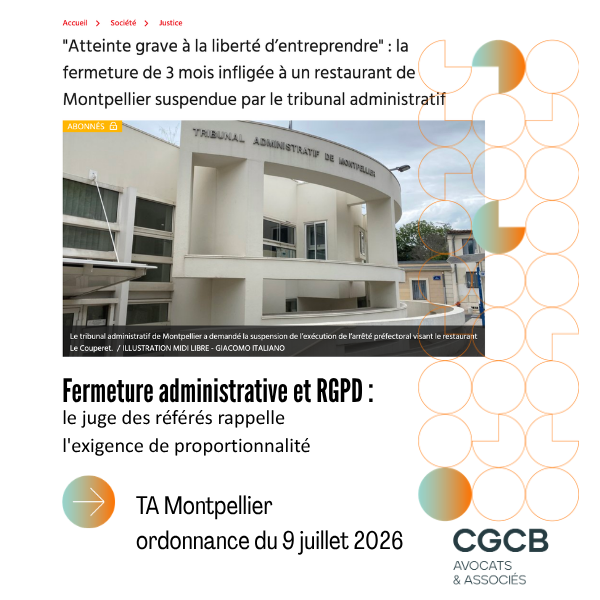 Fermeture administrative et RGPD :